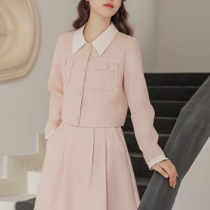 Sweet French Style Two-Piece Shirt and Skirt Set