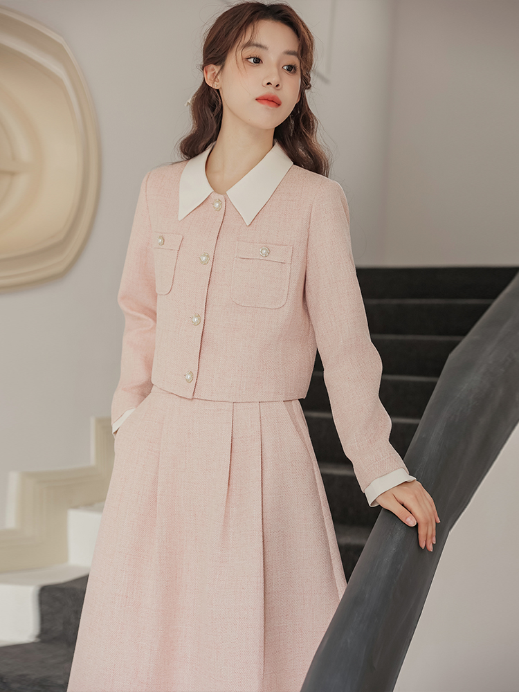 Sweet French Style Two-Piece Shirt and Skirt Set