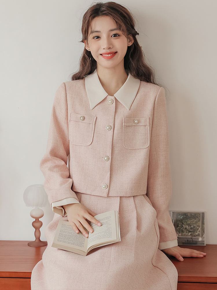 Sweet French Style Two-Piece Shirt and Skirt Set - Image 2