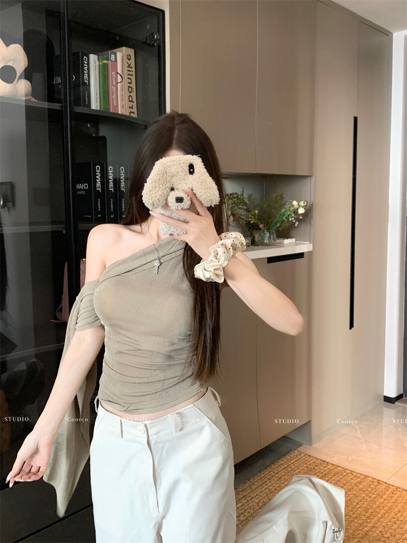 Women's Sleeveless Cami Tank Top Sexy Slim Fit Off-Shoulder Backless Short Top