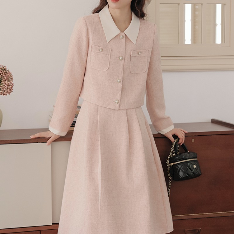 Sweet French Style Two-Piece Shirt and Skirt Set - Image 5