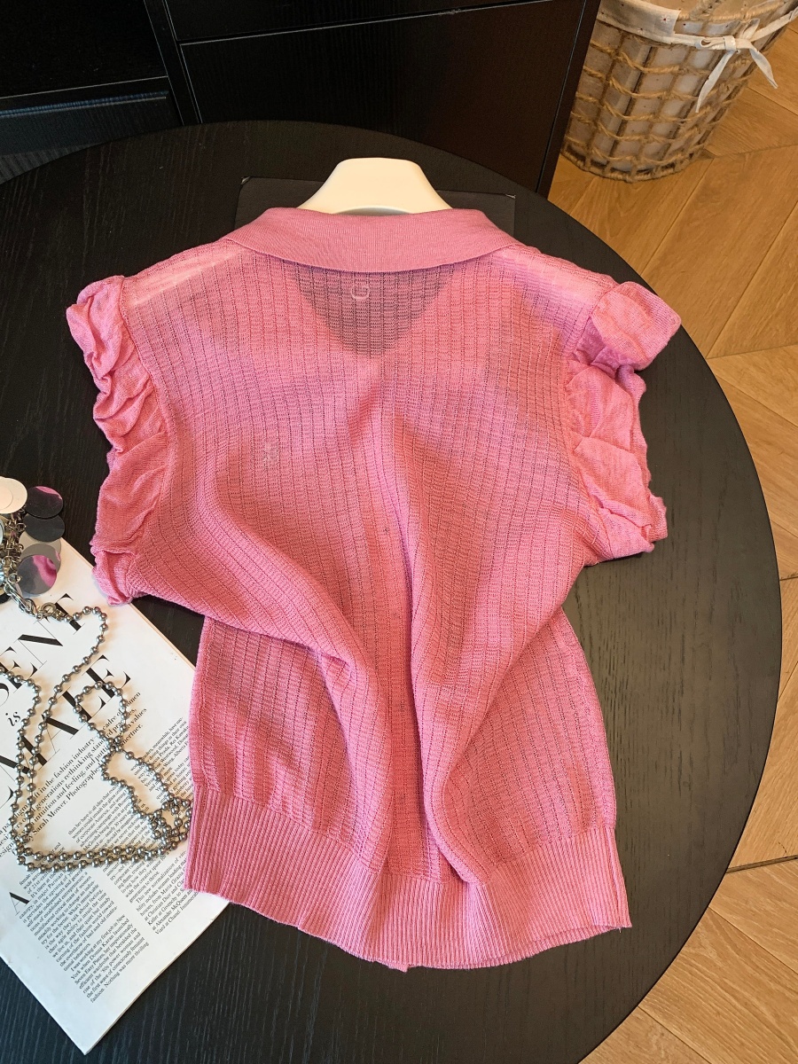Summer New Fashion Polo Collar Sleeveless Vest Women Loose European Style Knit Cardigan Ice Silk Linen Thin Top - Image 4