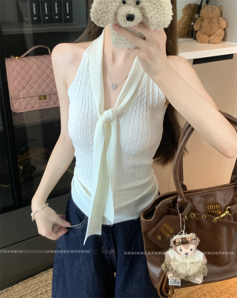 Women's Sleeveless Halter Camisole Top Open Back Summer 2026 - Image 3
