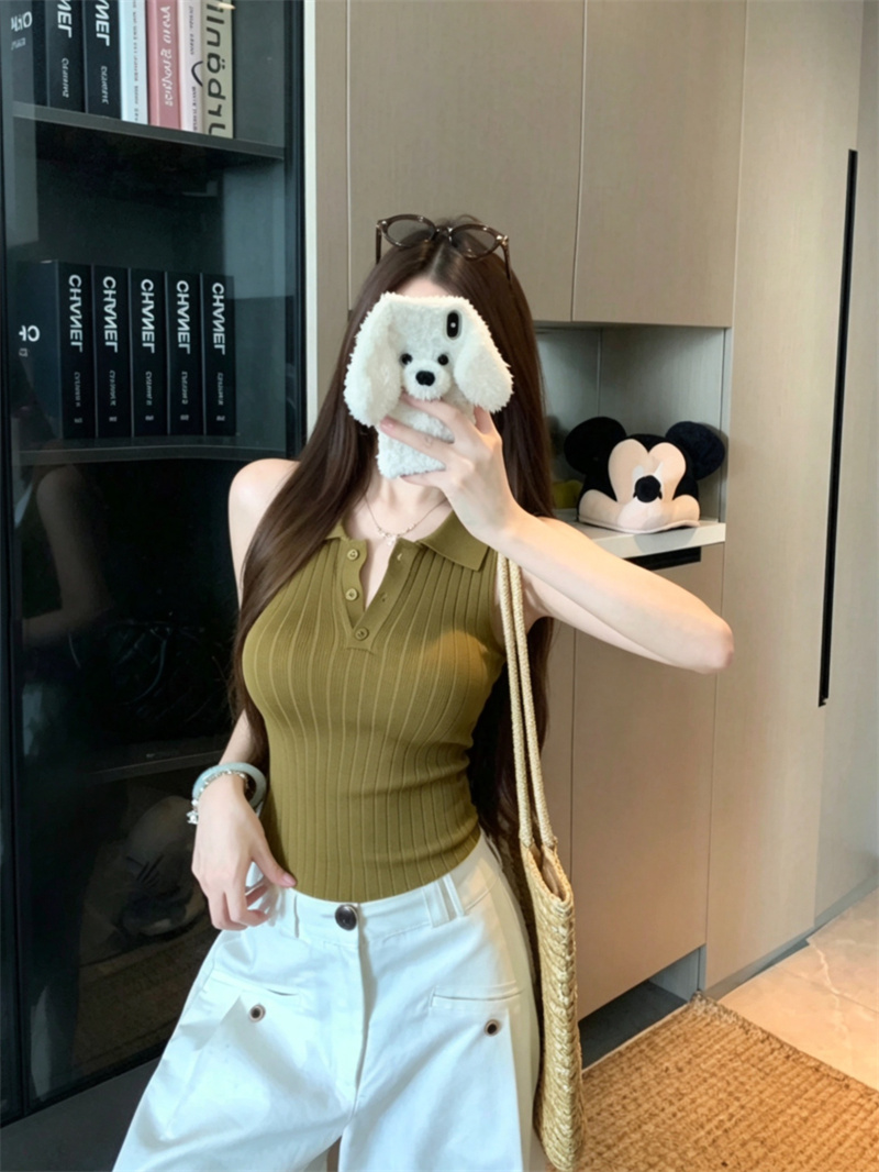 Women's Knit Camisole Tank Top Slimming Summer 2026 - Image 3