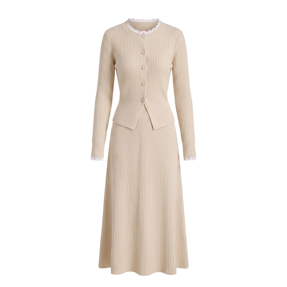 Korean Style Gentle Two-Piece Knit Cardigan Sweater and Skirt Set 2026 Autumn Winter New Arrival - Image 5