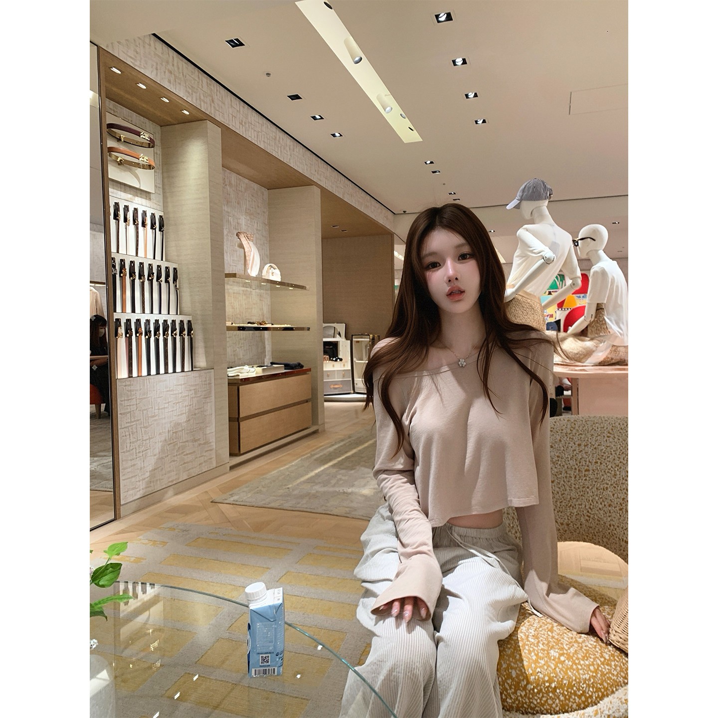 Women's Striped Wide-Leg Casual Pants with Elastic Waist - Image 3