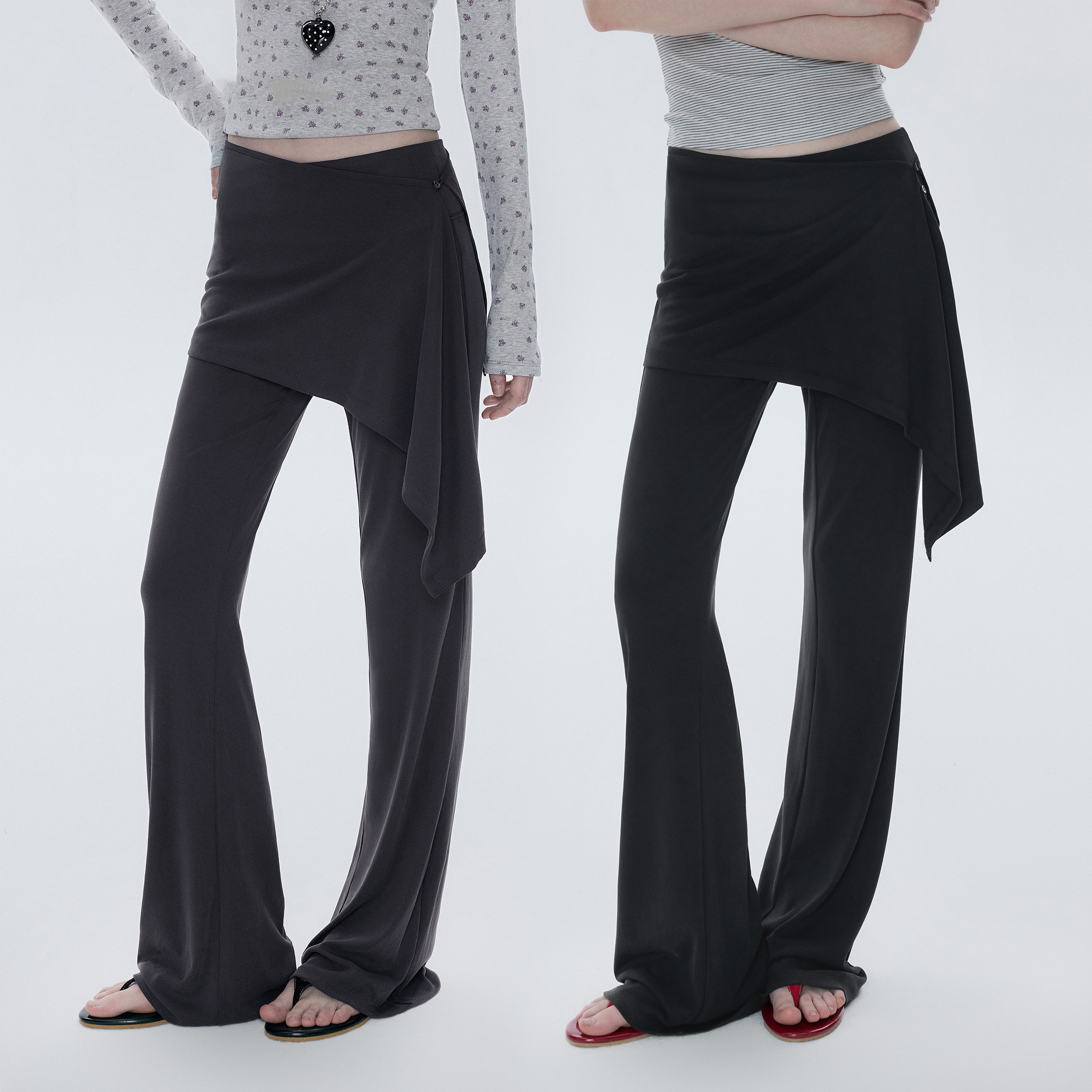 Women's Slim Fit Detachable Two-Piece Flare Yoga Pants