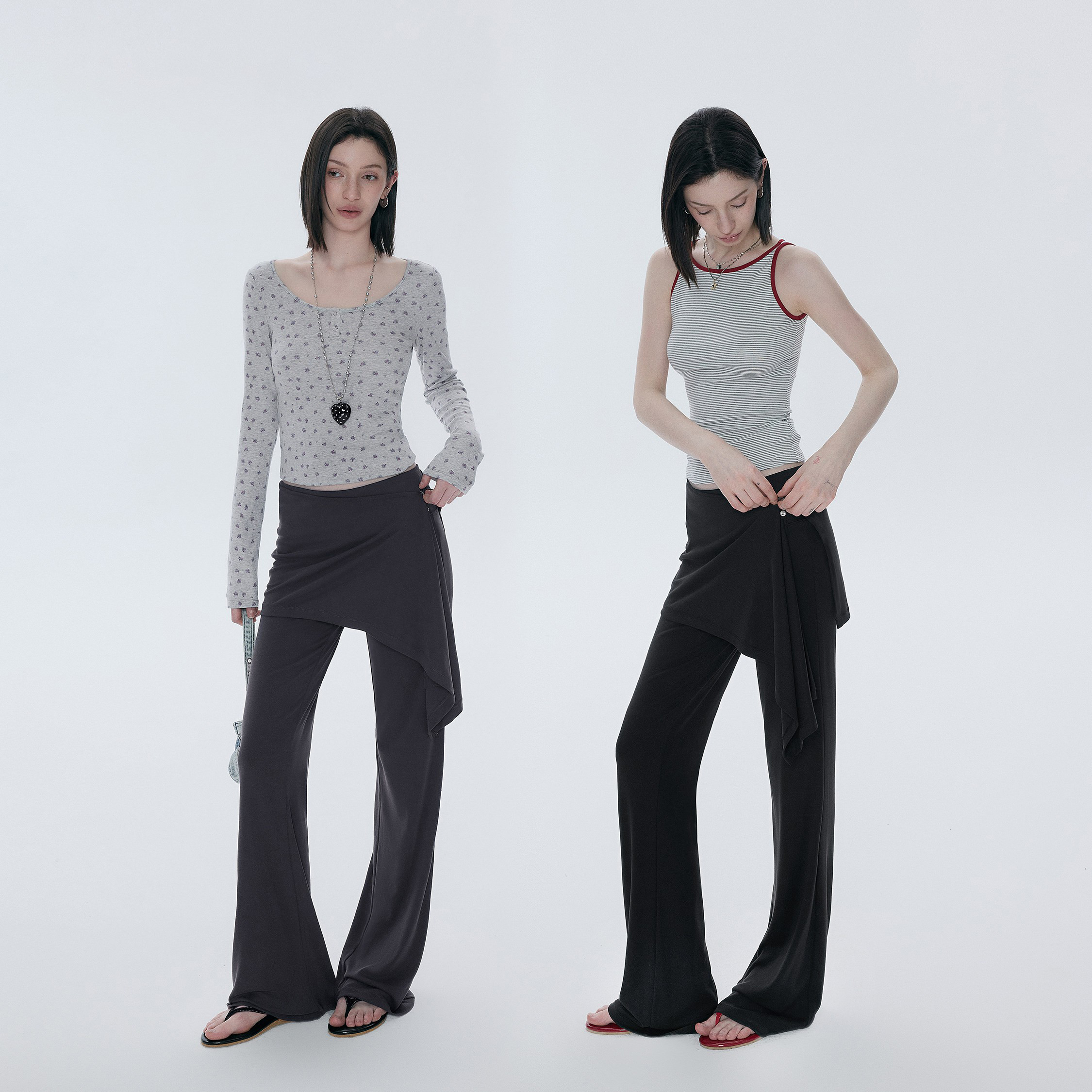 Women's Slim Fit Detachable Two-Piece Flare Yoga Pants - Image 2