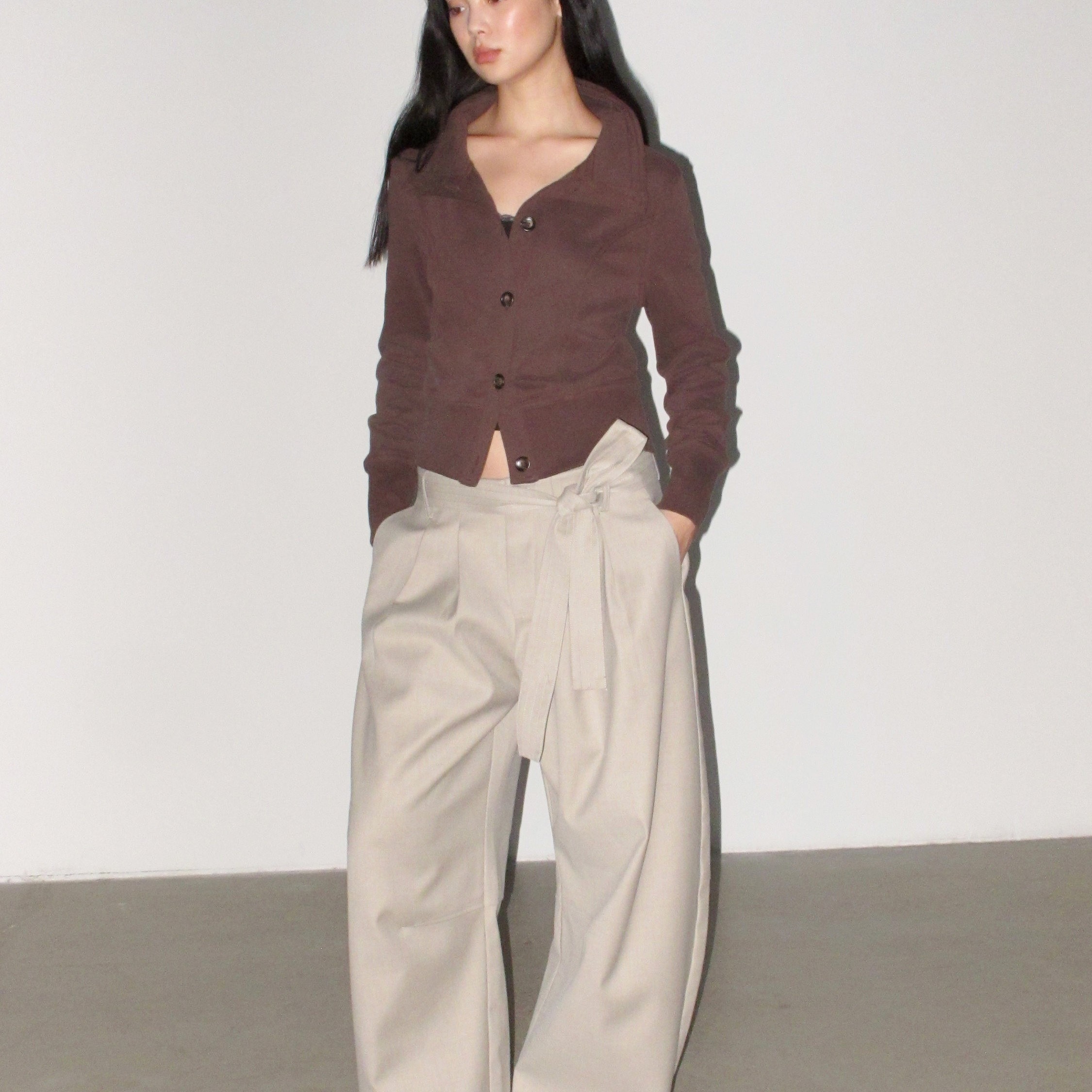 Women's Wide-Leg Casual Pants with Belt and Pleated Low-Rise Loose Fit - Image 4